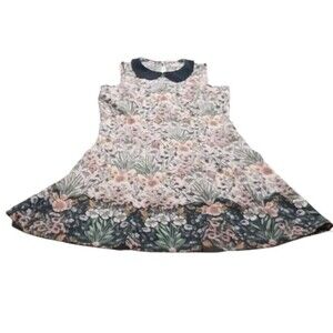LC Lauren Conrad Size 8 Fit Flare Boho Garden Floral Dress Sleeveless Fairy GUC